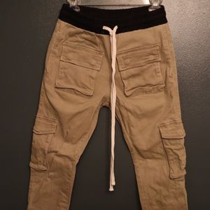 MNML Snap Bottom Cargo Pants khaki color